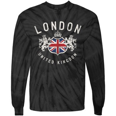 London Great Britain Vintage Crown Gift Tie-Dye Long Sleeve Shirt