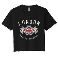 London Great Britain Vintage Crown Gift Women's Crop Top Tee