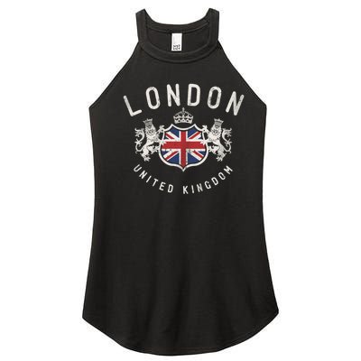 London Great Britain Vintage Crown Gift Women's Perfect Tri Rocker Tank