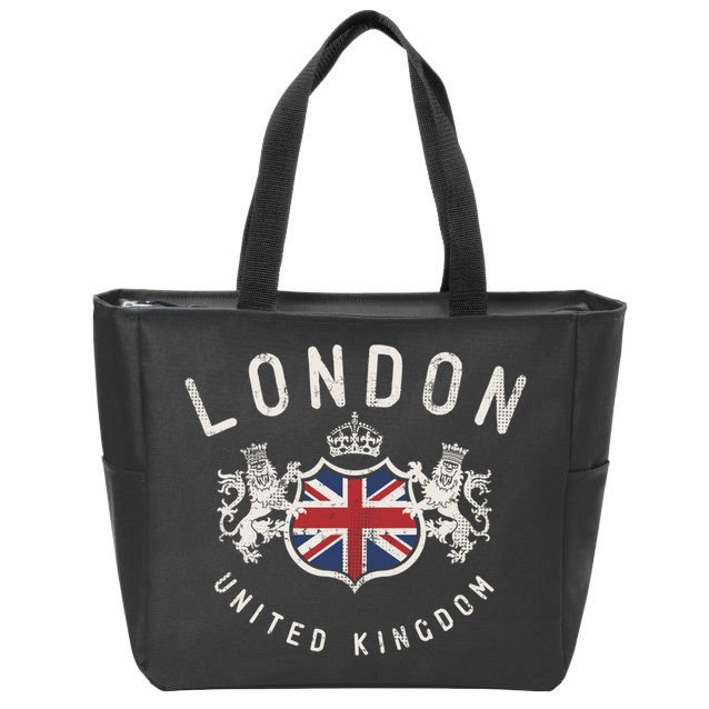 London Great Britain Vintage Crown Gift Zip Tote Bag