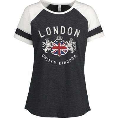 London Great Britain Vintage Crown Gift Enza Ladies Jersey Colorblock Tee