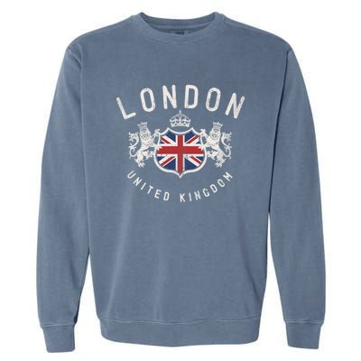 London Great Britain Vintage Crown Gift Garment-Dyed Sweatshirt