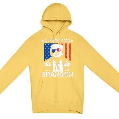 Let's Go Brandon Trump Middle Finger Flag Premium Pullover Hoodie