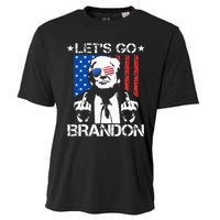 Let's Go Brandon Trump Middle Finger Flag Cooling Performance Crew T-Shirt