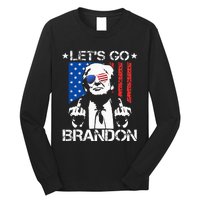 Let's Go Brandon Trump Middle Finger Flag Long Sleeve Shirt