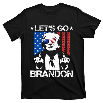 Let's Go Brandon Trump Middle Finger Flag T-Shirt