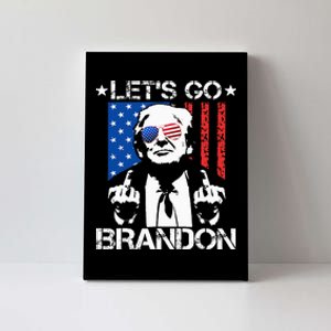 Let's Go Brandon Trump Middle Finger Flag Canvas