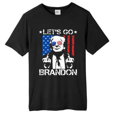 Let's Go Brandon Trump Middle Finger Flag Tall Fusion ChromaSoft Performance T-Shirt