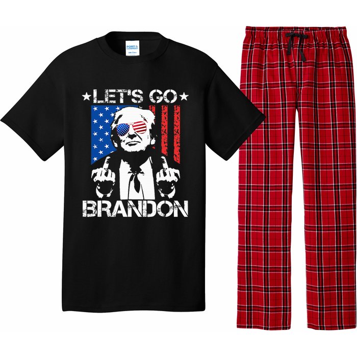 Let's Go Brandon Trump Middle Finger Flag Pajama Set