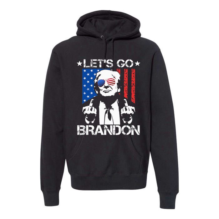 Let's Go Brandon Trump Middle Finger Flag Premium Hoodie