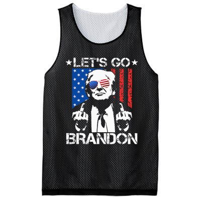 Let's Go Brandon Trump Middle Finger Flag Mesh Reversible Basketball Jersey Tank