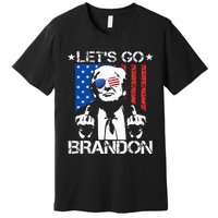 Let's Go Brandon Trump Middle Finger Flag Premium T-Shirt