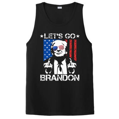 Let's Go Brandon Trump Middle Finger Flag PosiCharge Competitor Tank