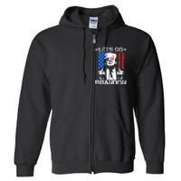 Let's Go Brandon Trump Middle Finger Flag Full Zip Hoodie