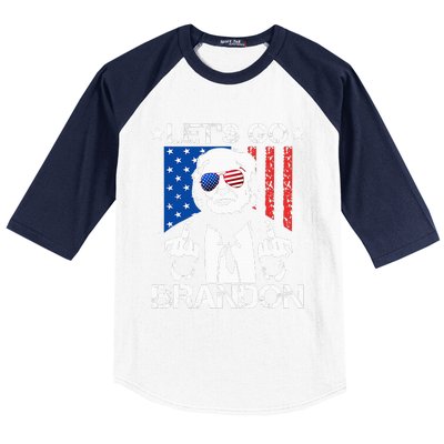 Let's Go Brandon Trump Middle Finger Flag Baseball Sleeve Shirt