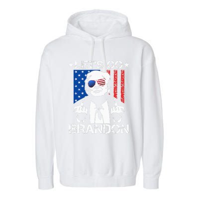 Let's Go Brandon Trump Middle Finger Flag Garment-Dyed Fleece Hoodie