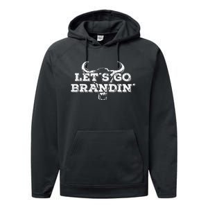 LetS Go Brandin Cattle Skull Rancher Performance Fleece Hoodie