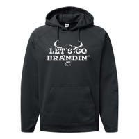 LetS Go Brandin Cattle Skull Rancher Performance Fleece Hoodie