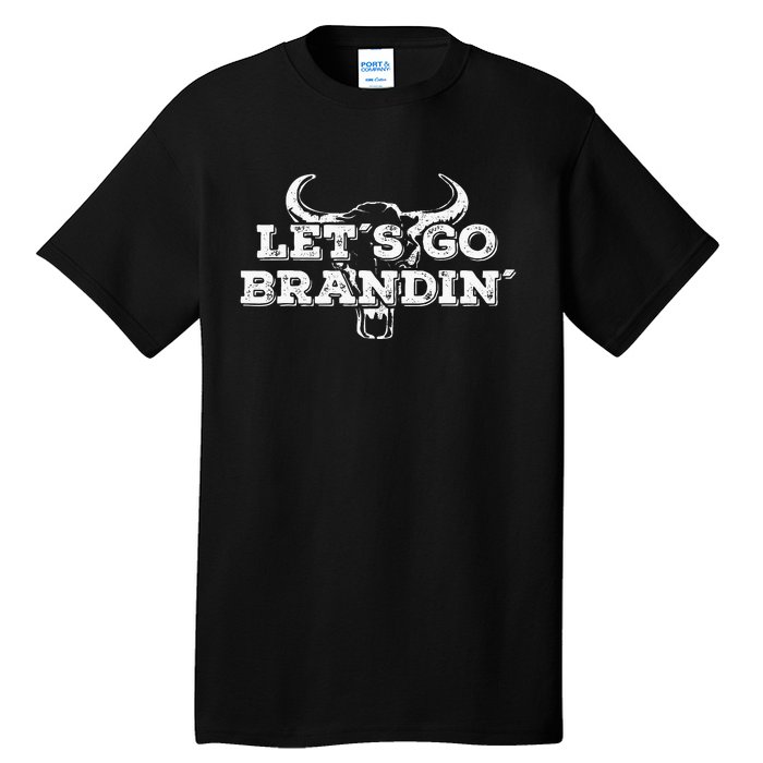 LetS Go Brandin Cattle Skull Rancher Tall T-Shirt