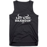 LetS Go Brandin Cattle Skull Rancher Tank Top