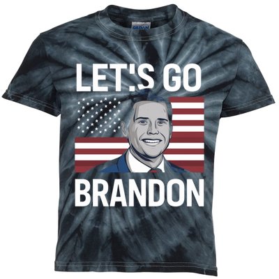 Let’S Go Brandon Conservative Us Flag Gift Kids Tie-Dye T-Shirt