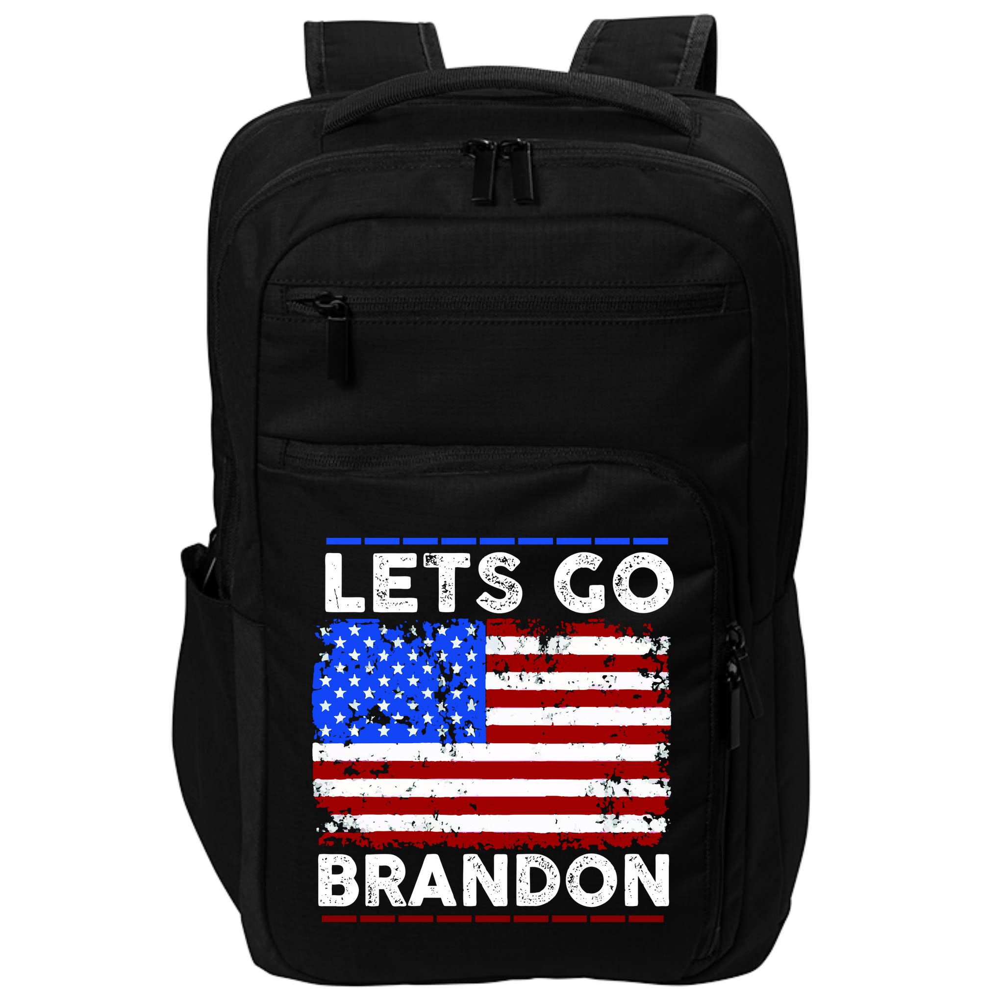 Lets Go Brandon USA Flag LGB United States Impact Tech Backpack