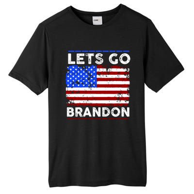 Lets Go Brandon USA Flag LGB United States Tall Fusion ChromaSoft Performance T-Shirt