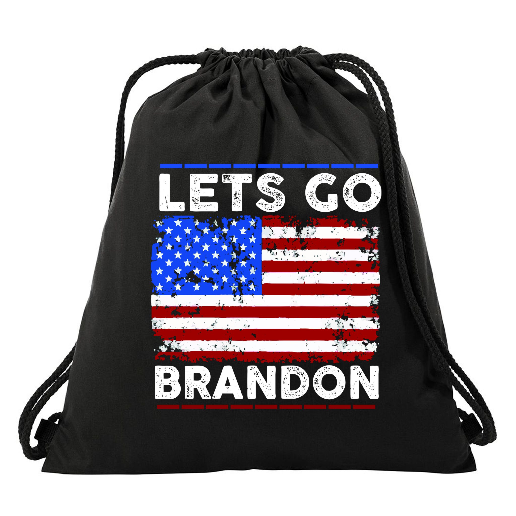 Lets Go Brandon USA Flag LGB United States Drawstring Bag