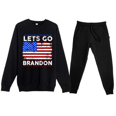 Lets Go Brandon USA Flag LGB United States Premium Crewneck Sweatsuit Set