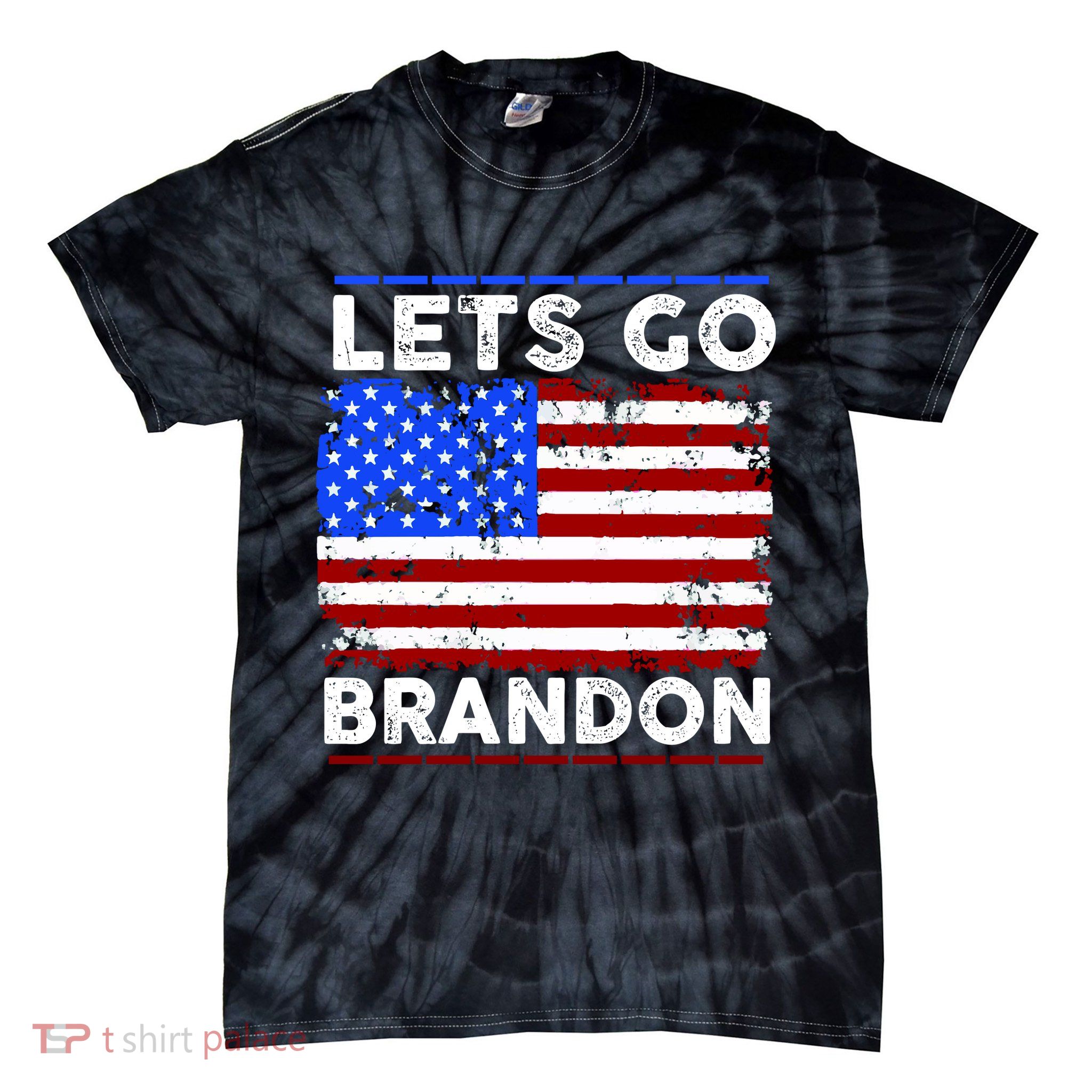 Lets Go Brandon USA Flag LGB United States Tie-Dye T-Shirt