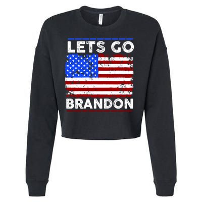 Lets Go Brandon USA Flag LGB United States Cropped Pullover Crew