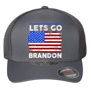 Lets Go Brandon USA Flag LGB United States Flexfit Unipanel Trucker Cap