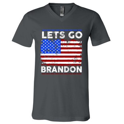 Lets Go Brandon USA Flag LGB United States V-Neck T-Shirt