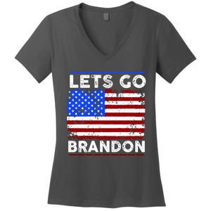 Lets Go Brandon USA Flag LGB United States Women's V-Neck T-Shirt