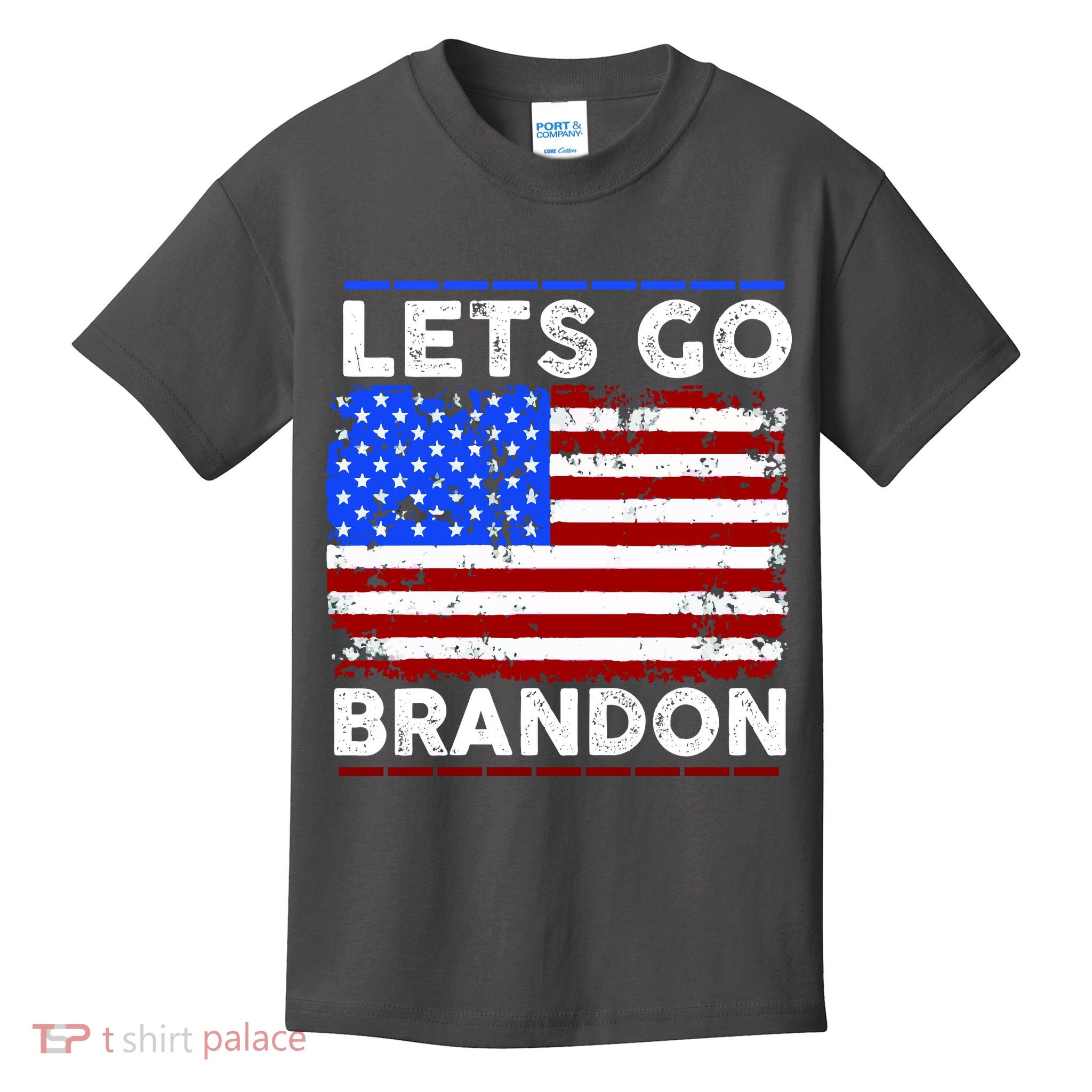 Lets Go Brandon USA Flag LGB United States Kids T-Shirt