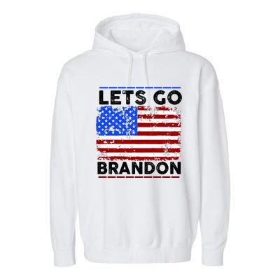 Lets Go Brandon USA Flag LGB United States Garment-Dyed Fleece Hoodie