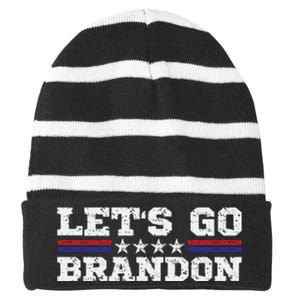 Let's Go Brandon Lets Go Brandon Lets Go Brandon Let's Go Brandon Striped Beanie with Solid Band