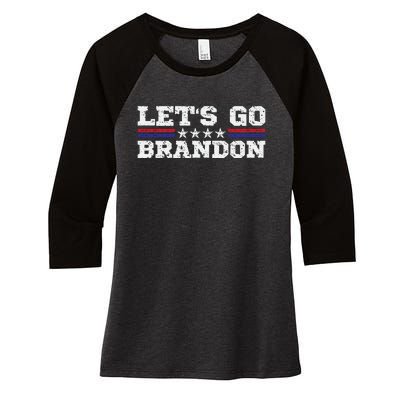 Let's Go Brandon Lets Go Brandon Lets Go Brandon Let's Go Brandon Women's Tri-Blend 3/4-Sleeve Raglan Shirt