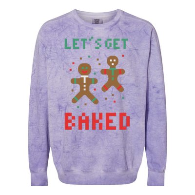 Let's Get Baked Gingerbread Cookie Funny Christmas Colorblast Crewneck Sweatshirt