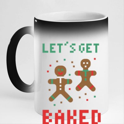 Let's Get Baked Gingerbread Cookie Funny Christmas 11oz Black Color Changing Mug