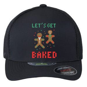 Let's Get Baked Gingerbread Cookie Funny Christmas Flexfit Unipanel Trucker Cap