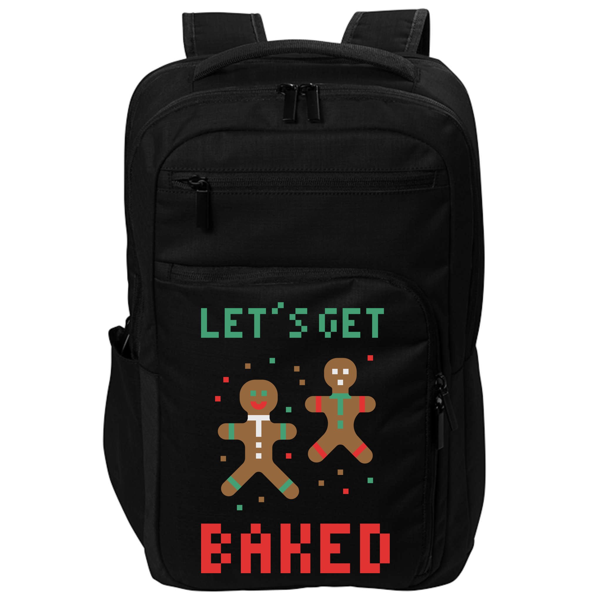 Let's Get Baked Gingerbread Cookie Funny Christmas Impact Tech Backpack