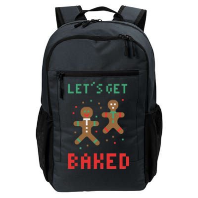 Let's Get Baked Gingerbread Cookie Funny Christmas Daily Commute Backpack