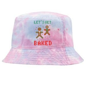 Let's Get Baked Gingerbread Cookie Funny Christmas Tie-Dyed Bucket Hat