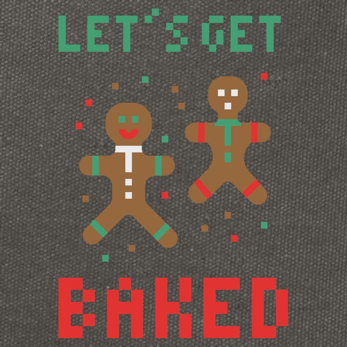 Let's Get Baked Gingerbread Cookie Funny Christmas Cotton Canvas Backpack