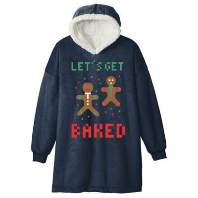 Let's Get Baked Gingerbread Cookie Funny Christmas Hooded Wearable Blanket