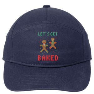 Let's Get Baked Gingerbread Cookie Funny Christmas 7-Panel Snapback Hat