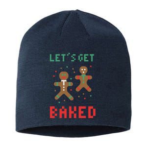 Let's Get Baked Gingerbread Cookie Funny Christmas Sustainable Beanie