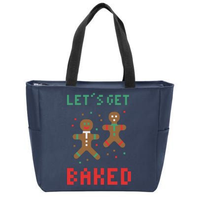 Let's Get Baked Gingerbread Cookie Funny Christmas Zip Tote Bag