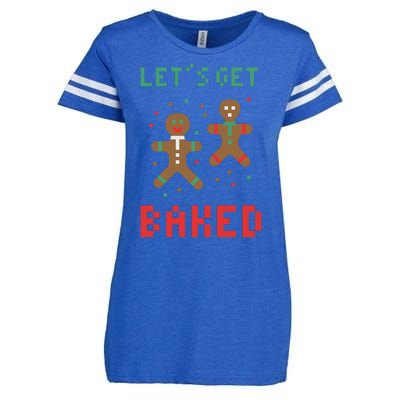 Let's Get Baked Gingerbread Cookie Funny Christmas Enza Ladies Jersey Football T-Shirt